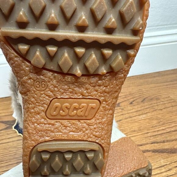 Oscar Sport Vera Gomma Boots Apres Ski White Rabbit Fur Italy EU 36 / US 5.5 NWT - Picture 7 of 12